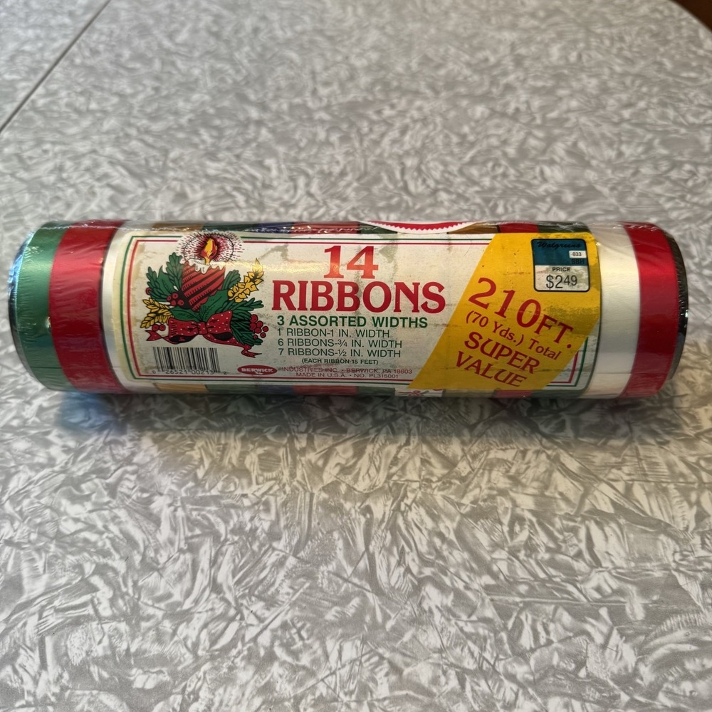 Berwick Christmas 14 Ribbons Package Assorted Colors/Widths 210ft - SEALED NOS‎